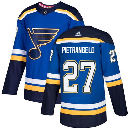 Adidas Blues #27 Alex Pietrangelo Blue Home Authentic Stitched Youth NHL Jersey - Click Image to Close